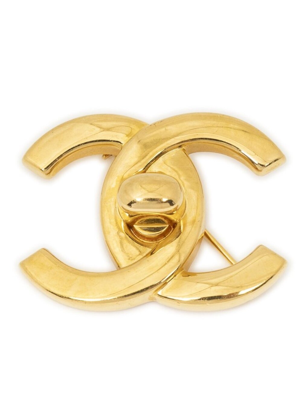 Chanel CC Turnlock Motif Brooch Gold Plated